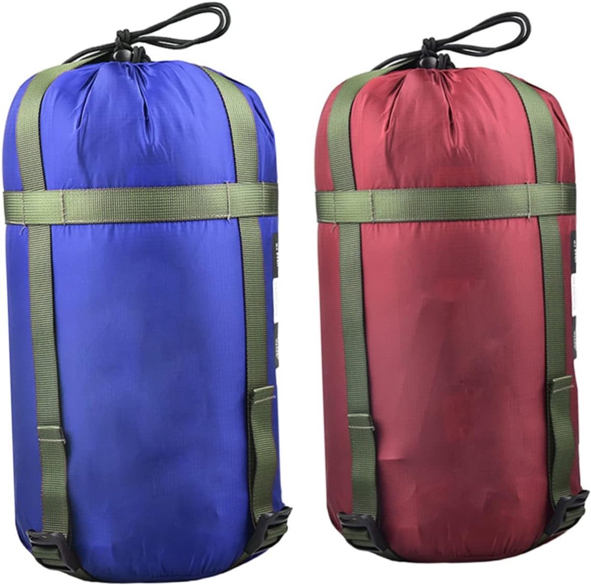 Slaapzak Opbergzak - Compressie Tas - Kamperen Backpacken - Verstelbare Compressiebanden - 18x38 cm - Donkerrood