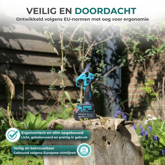 CraftRoot Elektrische Mini Kettingzaag en Elektrische Snoeischaar Combi Set- Draadloze Handkettingzaag en Professionele Takkenschaar met Opbergkoffers en 4X 4.0Ah Accu’s van CraftRoot — afbeelding 4