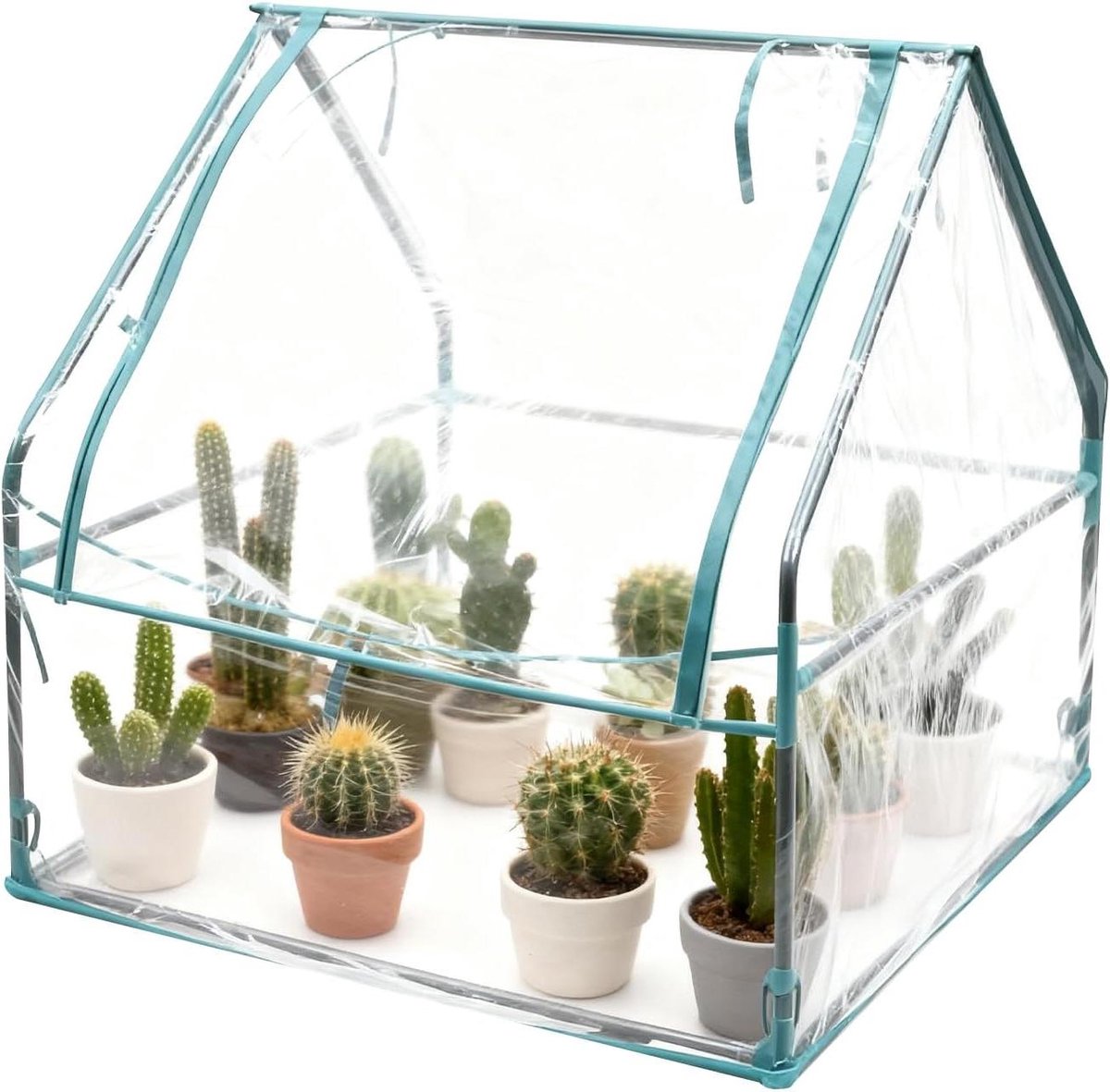 Plantenafdekking Kas - Beschermhoes Tuin - Planten Beschermen - Geoptimaliseerd Luchtstroombeheer - 90 x 90 x 9 cm - Transparant