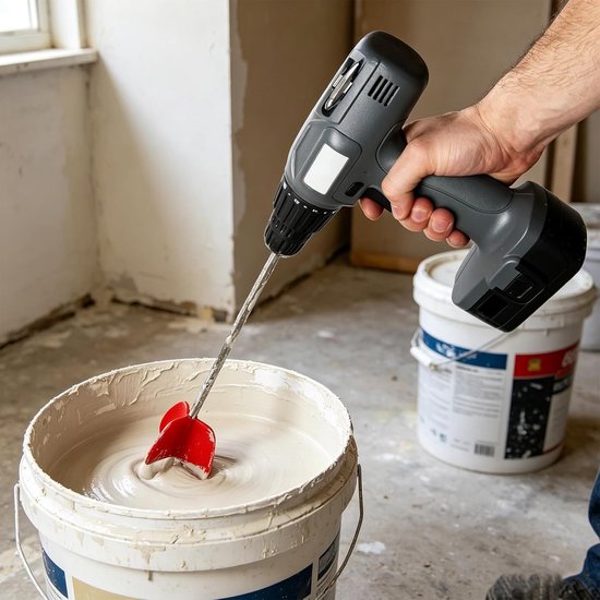 Boor Mixer Paddle - Mengbevestiging Roeropzet - Moeiteloos Mengen - Niet-klevend Siliconen - 145 x 28 mm - Rood — afbeelding 2