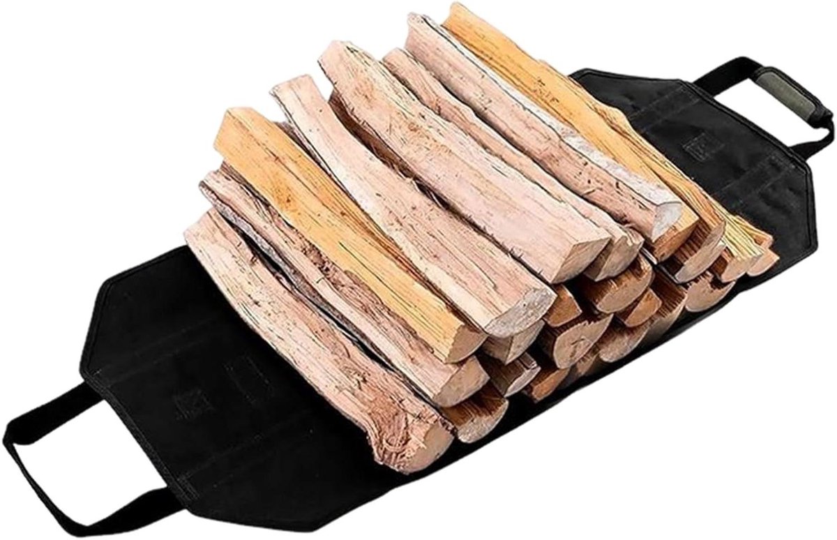 Houten mand - Hout opslag - Hout transporteren - Waterdichte stof - 100 x 50 cm - Houtkleurig