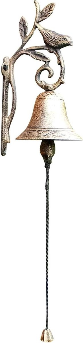 Tuinbel - Dinerbel - Buiten roepen - Tijdloze vogeldecoratie - 24 cm - Brons
