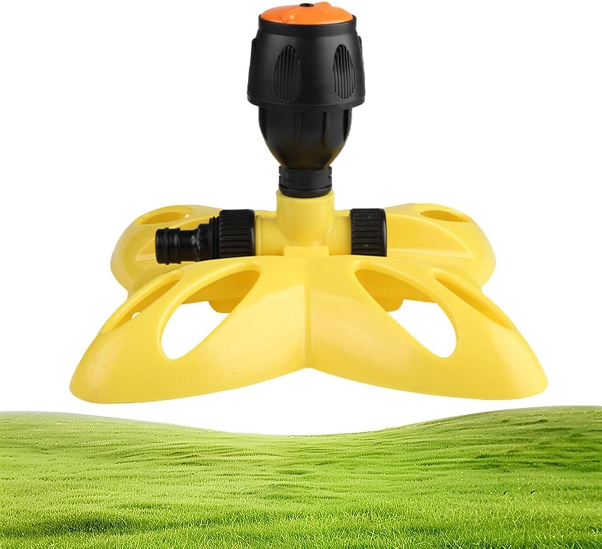 Roterende watersproeier - Gazon sproeier - Tuin water geven - 360 graden rotatie - 20 cm hoog - Geel en blauw