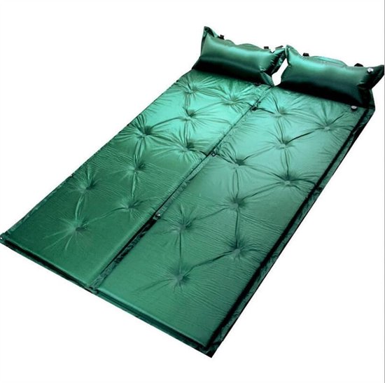Camping slaapmat - Luchtbed mat - Buiten slapen - Ingebouwde voetpomp - 4-5 cm dik - Groen van Camping — afbeelding 3