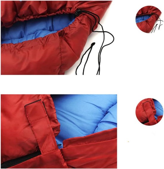 Draagbare Slaapzak - Mummie model - Kamperen en reizen - Waterbestendig en warm - 230 x 80 cm - Militair Groen — afbeelding 2