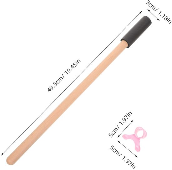 Draagbare Yoga Stick - Houdingscorrector Stok - Houding Verbeteren - Antislip Handvat - 49.5 cm Lengte - Beige van Gym Revolution — afbeelding 3