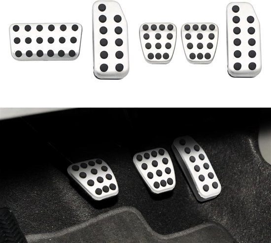 Pedaalhoezen Auto - Antislip Covers - Verbeterde Rijervaring - Duurzaam Metaal - 3 Delige Set - Zilver — afbeelding 2