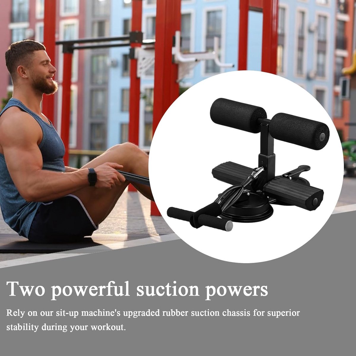 Zit-up Bar - Core Trainer - Kracht Trainen - Dubbele Zuignap - 27.5 cm - A