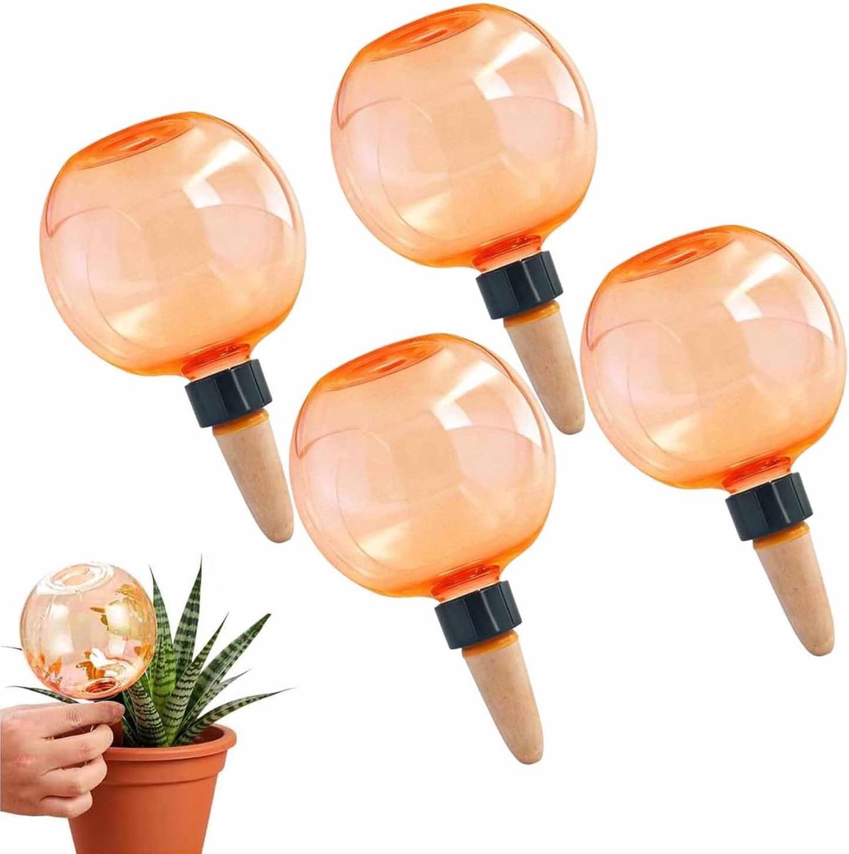 SnelShoppen - 4 Stuks Bewateringsballen 500 ml - Automatische Irrigatiebollen voor Planten - Transparante Waterballen voor Binnen, Balkon en Tuinplant