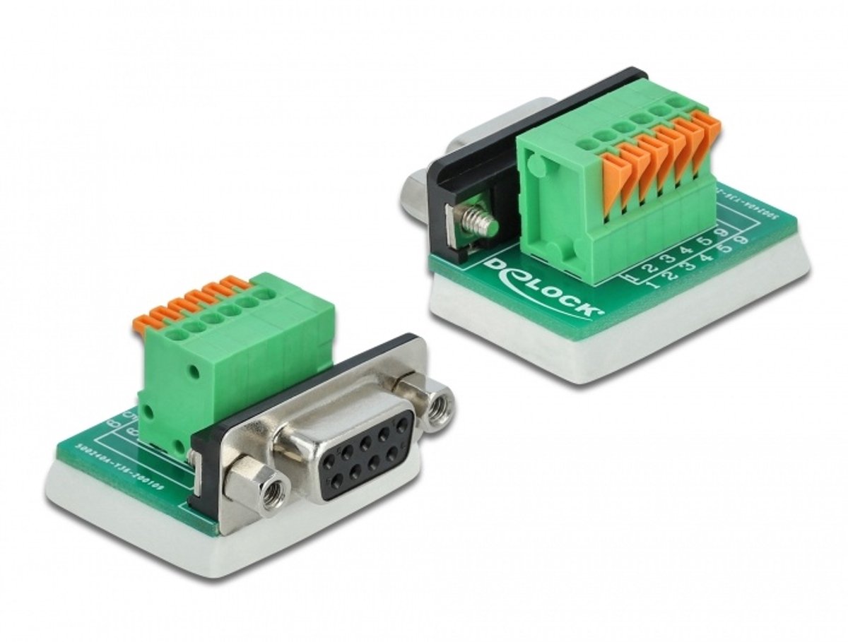 Delock D-Sub9 female to Terminal Block with Push Button vertical