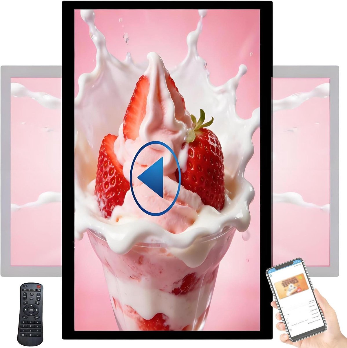 Reclamescherm - Digitale display - Informatie tonen - Hoogwaardige weergave - 23.6 inch - Zwart