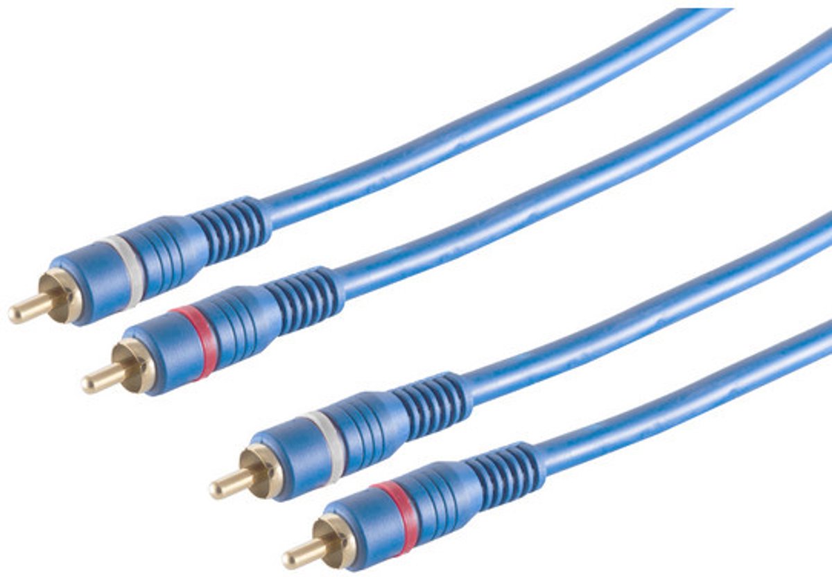 Cinchkabel 2 Stecker/ 2 Stecker TWIN Kabel blau 5m