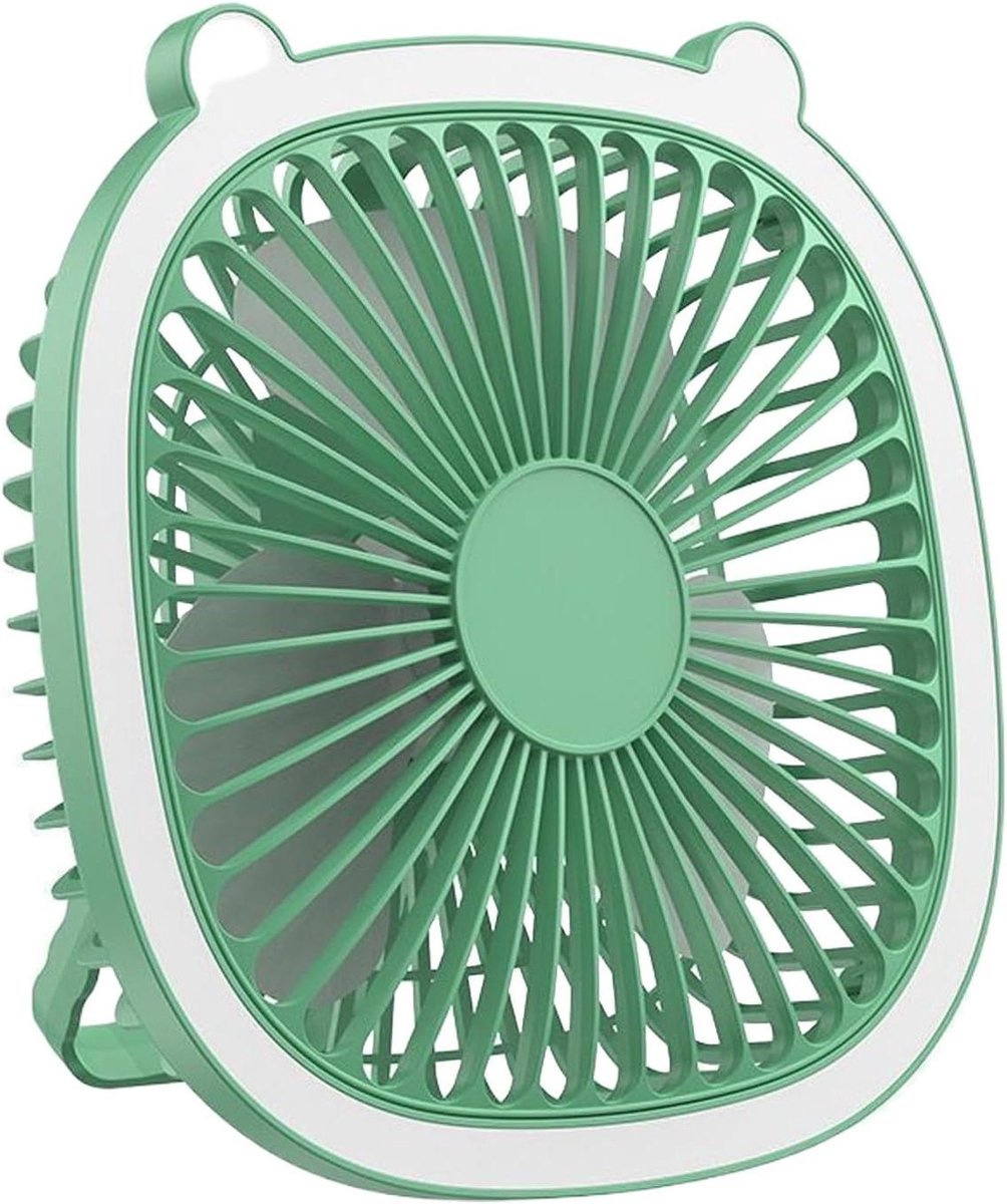 Campingventilator - Mini ventilator - Bureau koeling - Stille luchtstroom - 8.9D x 20.5B x 8.9H cm - Wit