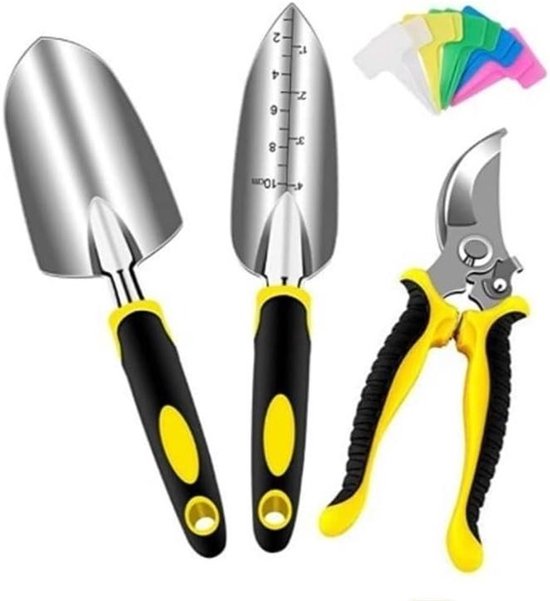 Tuingereedschap Set - Handgereedschap Tuin - Buiten Klussen - Roestvrij Staal - 4-Delig - Geel van Tuingereedschap. — afbeelding 5