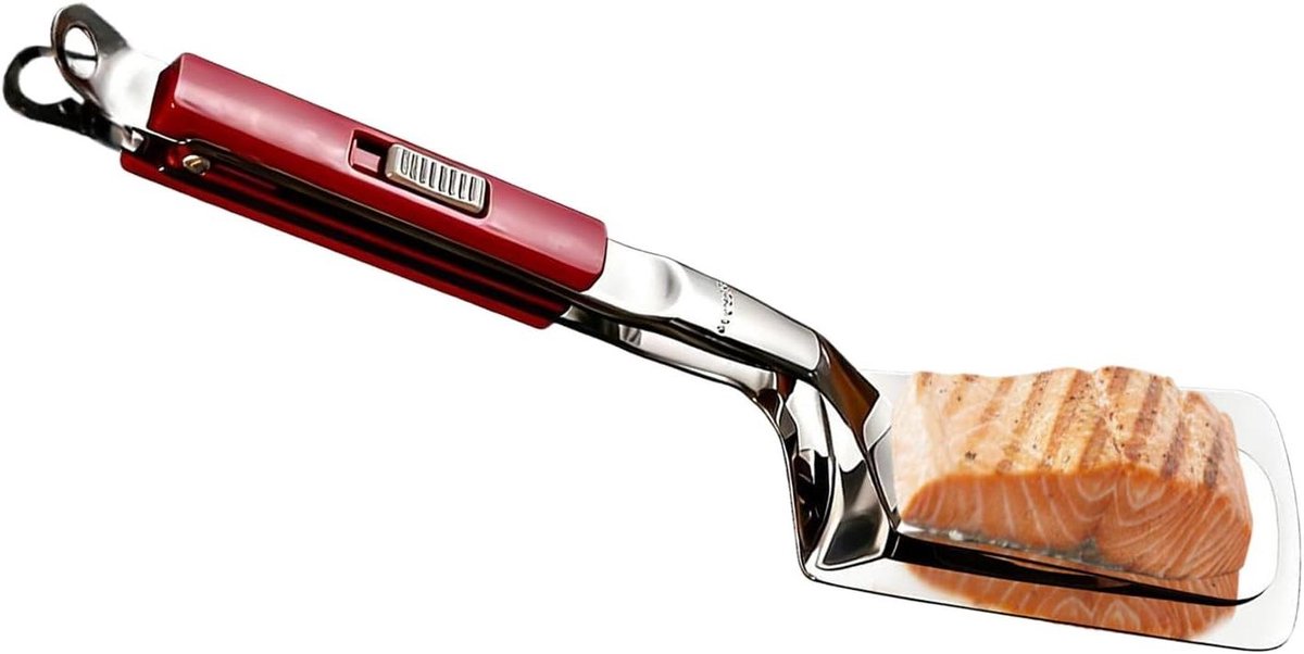 Spatel Tang - Keuken Klem - Koken Grillen - Roestvrij Staal - 29 cm - Rood