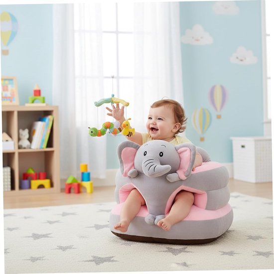 Baby Zitstoel - Olifant Stoeltje - Baby Leren Zitten - 360 Graden Ondersteuning - 40 x 39 x 185 cm — afbeelding 5
