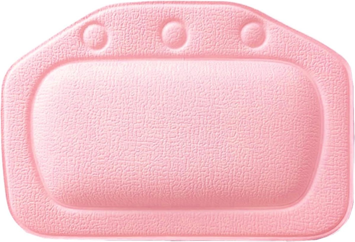 Badkussen - Nekkussen Spa - Ontspanning Thuis - Met Zuignappen - 31 x 21 cm - Roze