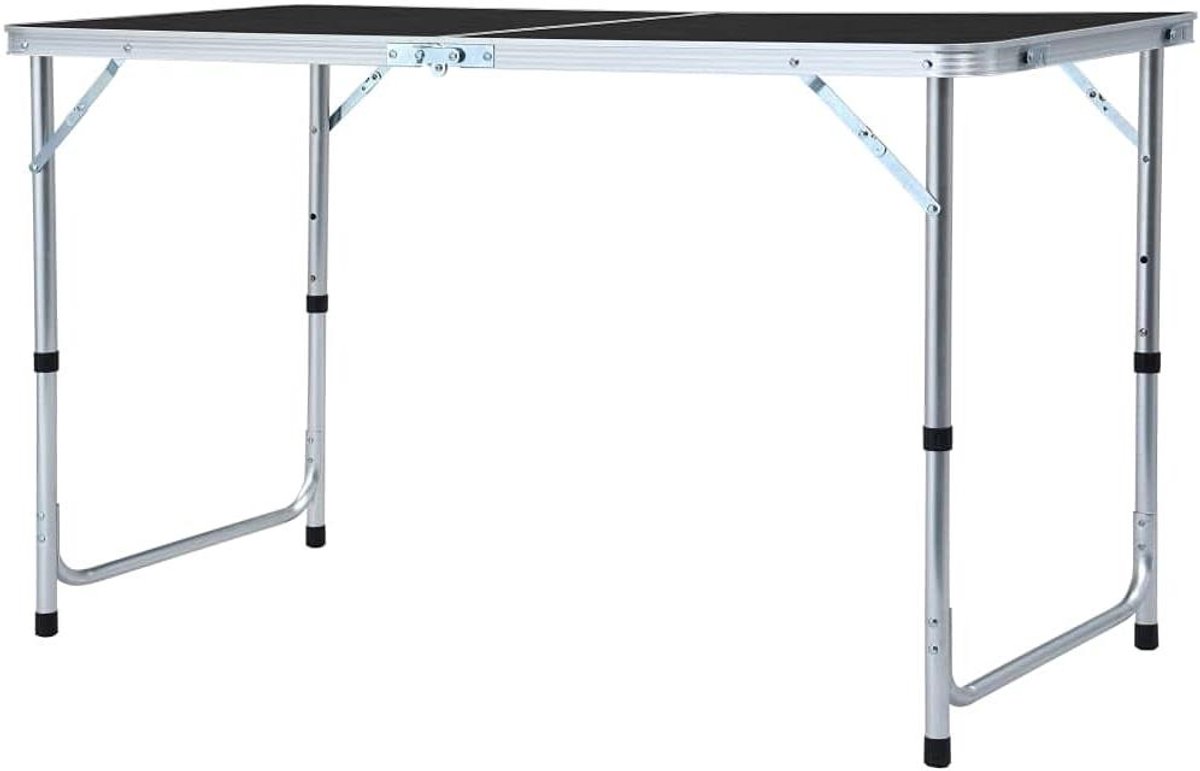 Opvouwbare campingtafel - Buitenmeubel - Picknicken en kamperen - Lichtgewicht aluminium frame - 120 x 60 cm - Grijs