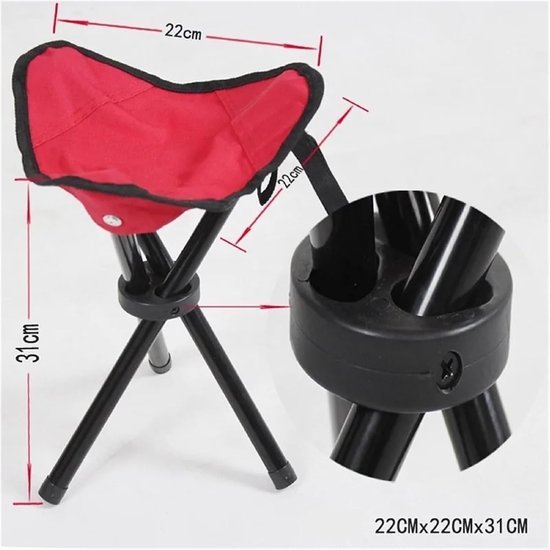 Groene opvouwbare campingkruk/visserskruk - 38 cm - kampeerspullen - camping benodigdheden — afbeelding 3