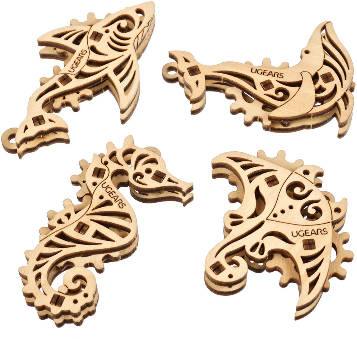 UGEARS 3D Modelbouw - U-Fidget - Pacific Ocean - Mechanisch Bouwpakket Hout - Educatief Speelgoed — afbeelding 5