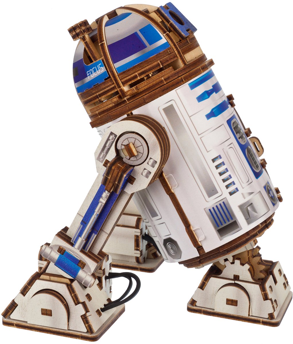 UGEARS 3D Modelbouw - R2-D2 - Star Wars - Mechanisch Bouwpakket Hout - Educatief Speelgoed — afbeelding 15