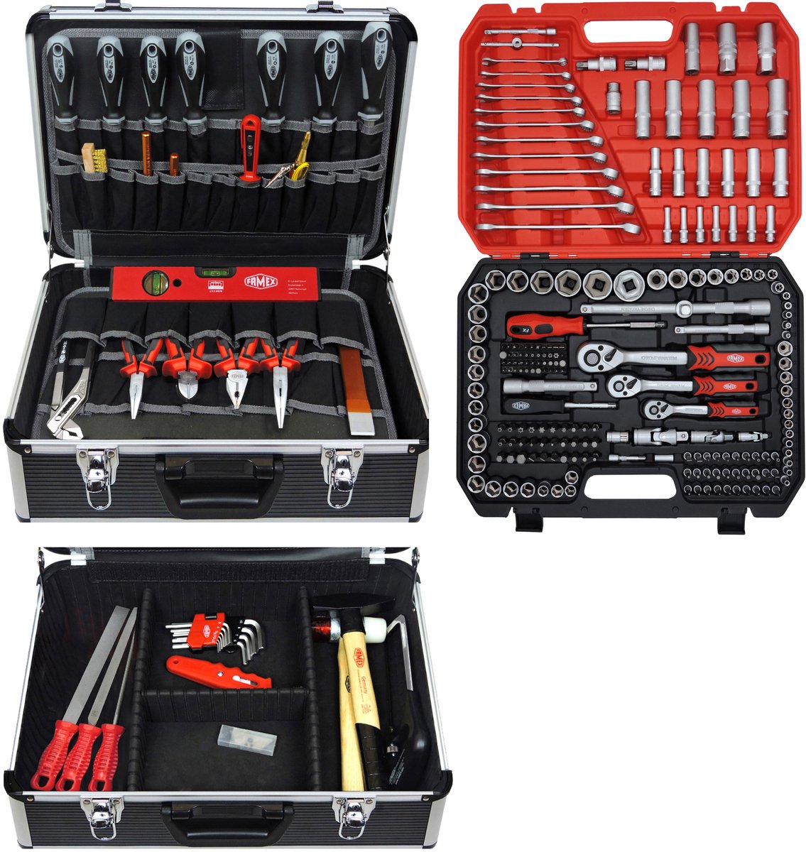 FAMEX 440-51 Gereedschapsset gevuld voor monteurs 317-delig - PROFESSIONAL - Handgereedschap, Toolbox