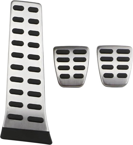 Pedaalhoezen Set - Auto Pedaal - Veiliger Rijden - Antislip Bescherming - 3 Stuks - Zilver Zwart — afbeelding 2