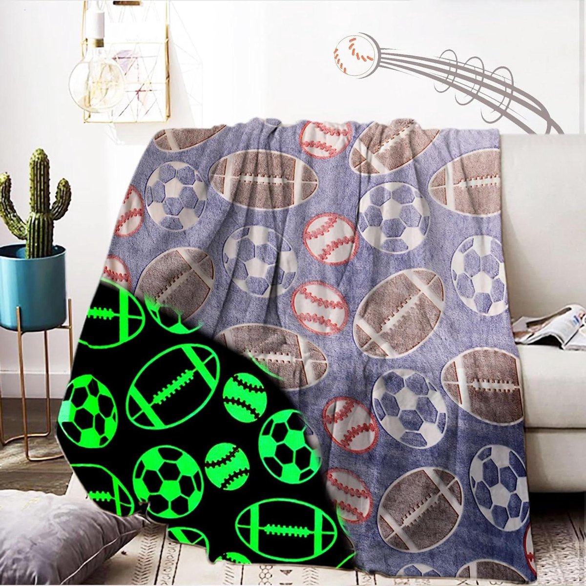 Knuffeldeken Lichtgevend - Zachte Plaid - Cosy Avonden - Uniek Oplichtend Design - 150x200 cm - Cartoon