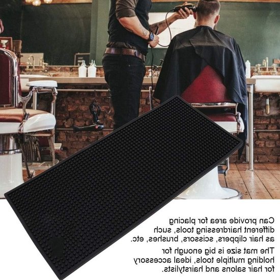 Hittebestendige Mat voor Kappers, Gemakkelijk Schoon te Maken, Antislip PVC, Isolatie voor Haarbehandelingen en Knipbeurten — afbeelding 4