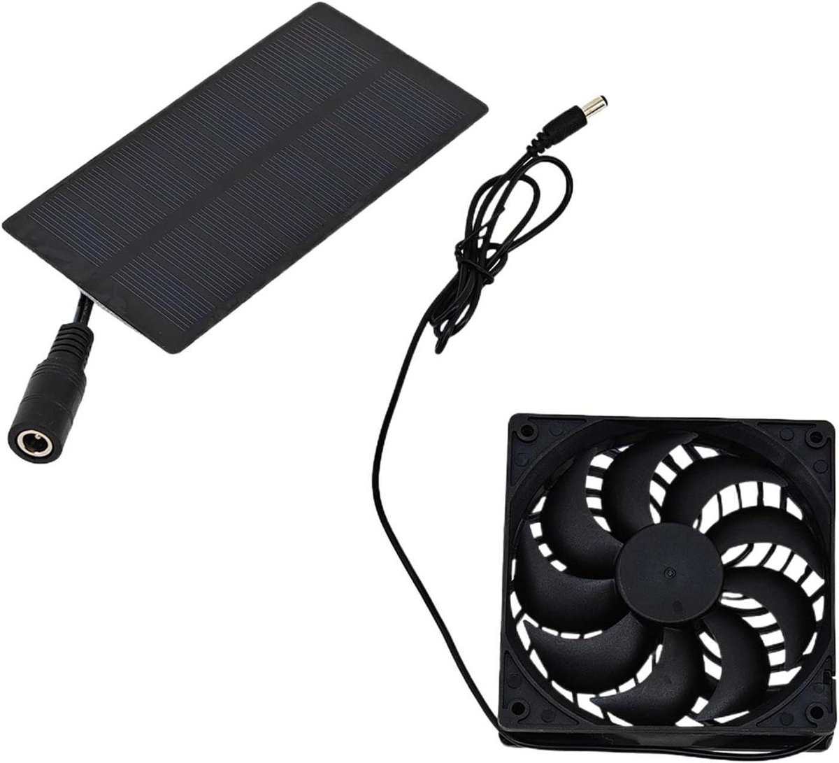 Zonne-afzuigventilator - Draagbare ventilator - Buitenkoeling - Zonne-energie aangedreven - 207 cm - Zwart