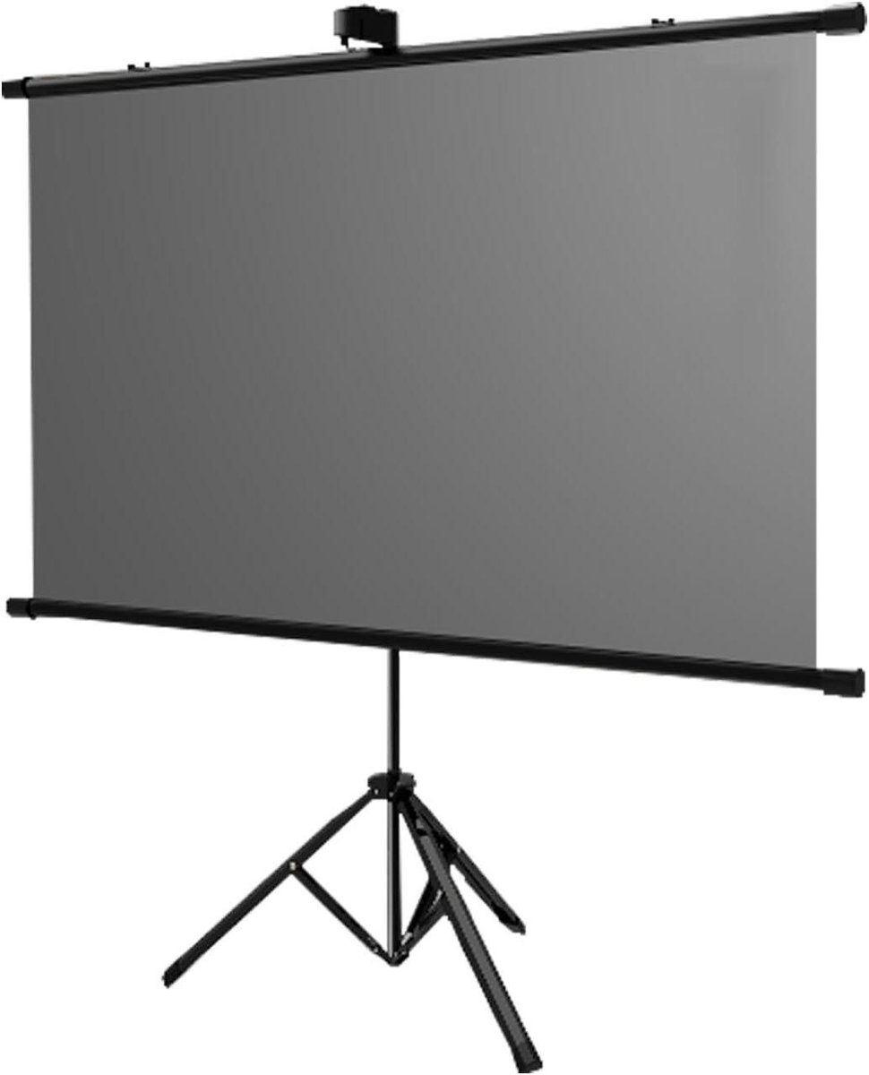 Projectiescherm met standaard - Filmscherm opvouwbaar - Home cinema creëren - Dubbelzijdige projectie - 60 inch - Grijs