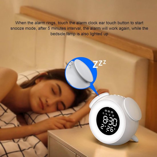 Wake Up Light - Digitale Wekker - Rustig Wakker Worden - Geleidelijk Licht - Meerdere Kleuren - LED van Wake-up Light — afbeelding 5
