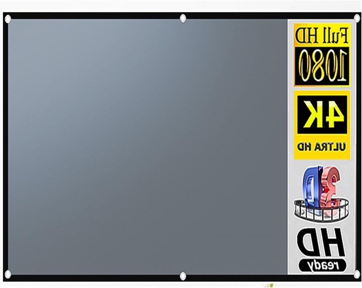Projectorscherm - Filmscherm - Thuisfilms Kijken - Anti-Licht Metaalgrijs - 100 Inch 16:9 - Zwart