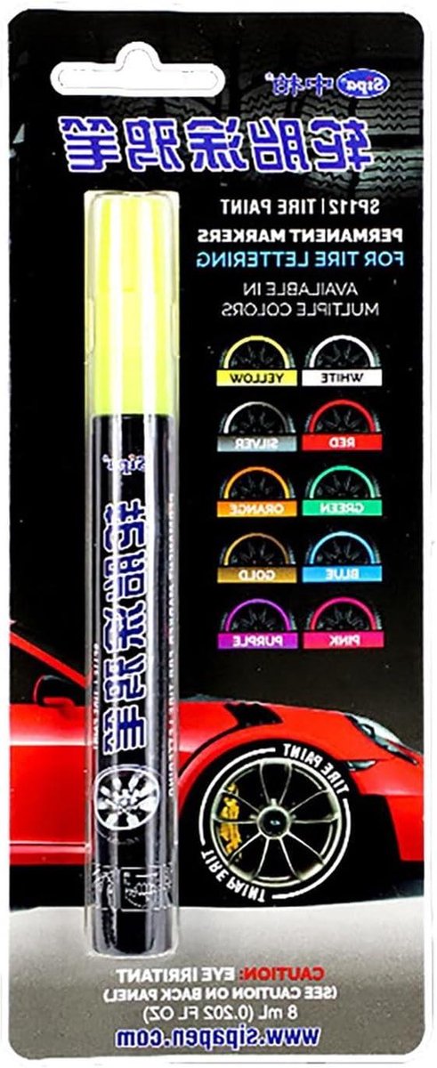 Bandenverfpen - Lakstift - Wielen Personaliseren - Waterdichte Inkt - 1 Stuk - Diverse Kleuren