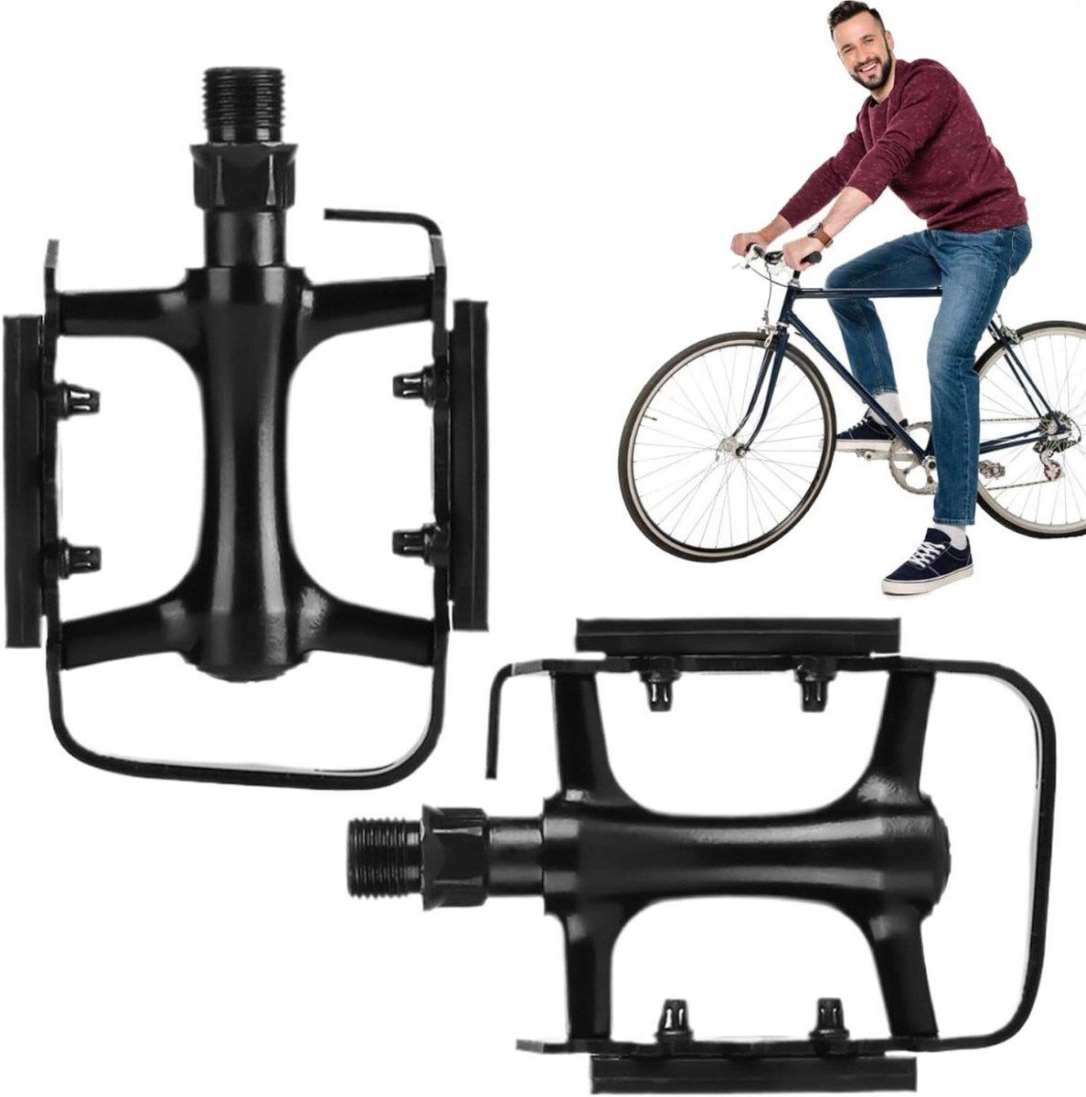 Fietspedalen Set - Fietsaccessoires - Fietsen Onderhoud - Universele Schroefdraad - 4.5 inch - Zwart