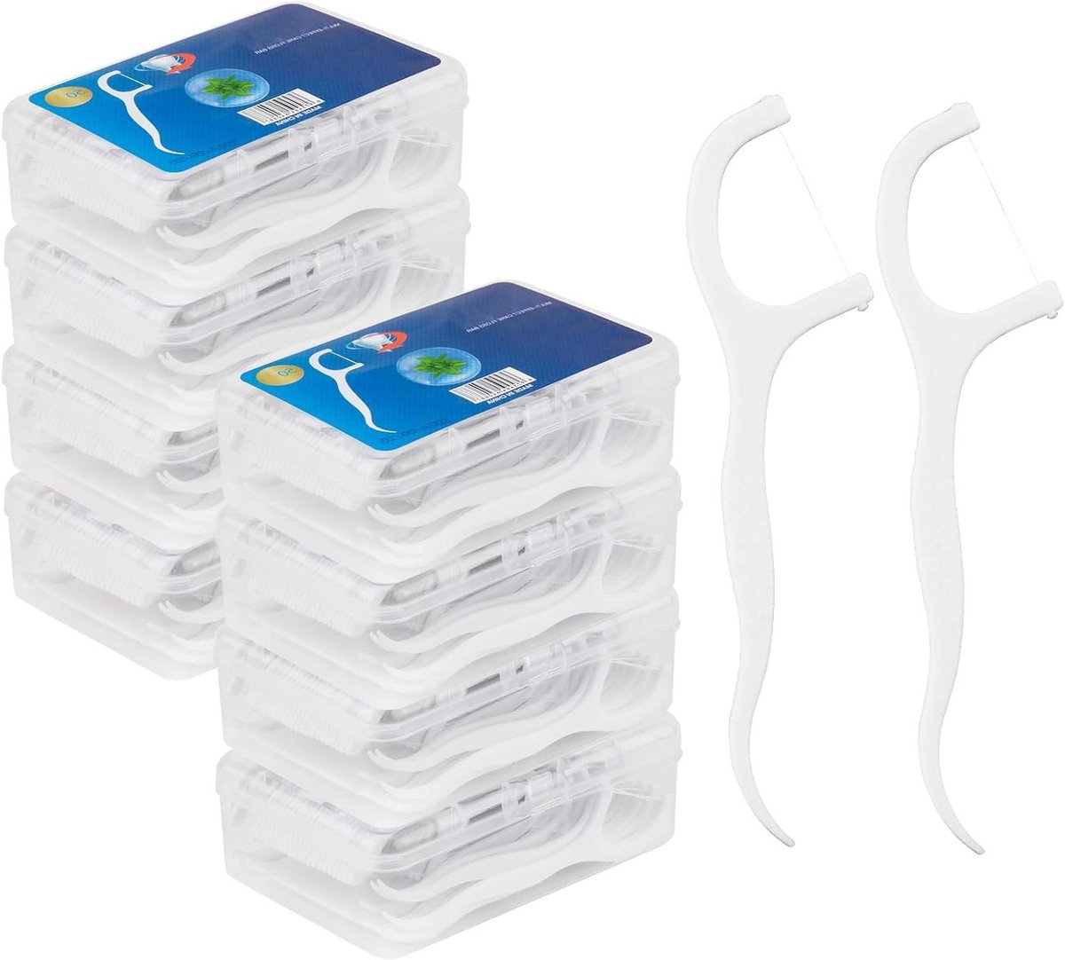 Tandzijde Staafjes - Floss Picks - Dagelijkse Mondhygiëne - Geïntegreerde Tandenstoker - 400 Stuks - Wit