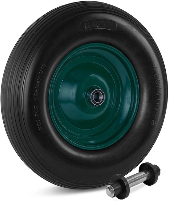 Meso Kruiwagenwiel Anti lek 400x8 - Antilek - Metalen velg - 200kg Draagvermogen - Kruiwagenband 4.80-4.00-8
