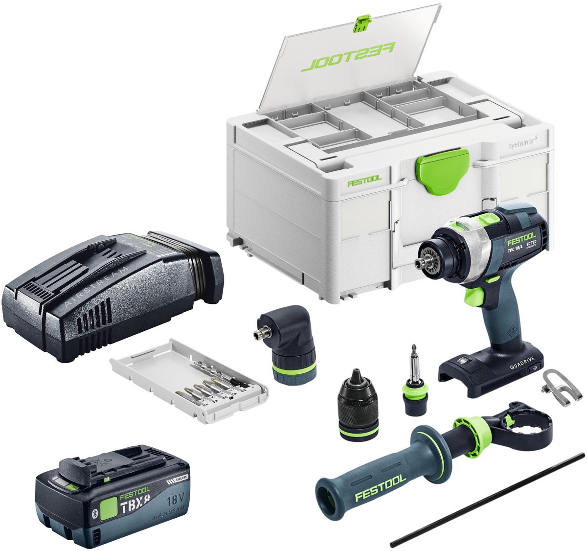 Festool TPC 18/4-Basic-Set accu-slagboormachine 18 V 75 Nm borstelloos + 1x accu 8,0 Ah + snellader + Systainer