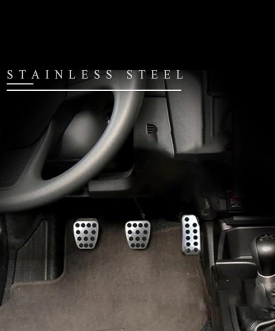Pedaalhoezen Auto - Rem Gas - Veiliger Rijden - Antislip Rubber - 3 Stuks - Zilver — afbeelding 3