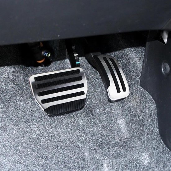 Pedaalhoezen Auto - Voetpedaal Covers - Veiliger Rijden - Antislip Ontwerp - Set van 3 - Zilver Zwart — afbeelding 3