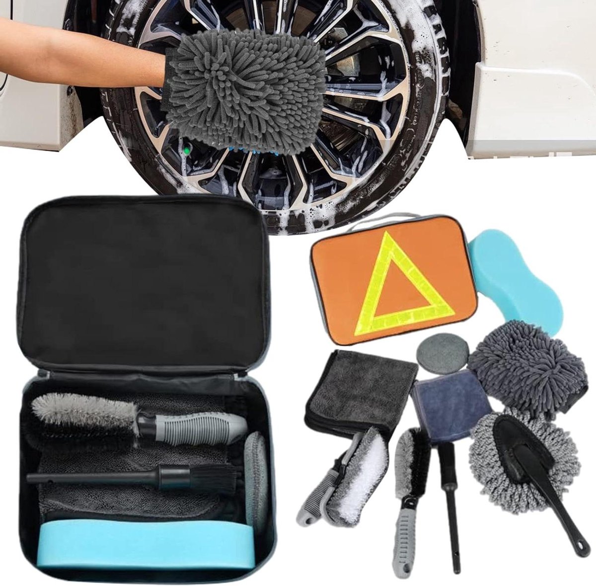 Auto Poets Borstels - Detailing Set - Auto Reinigen - Duurzaam Materiaal - 2 Borstels - Blauw