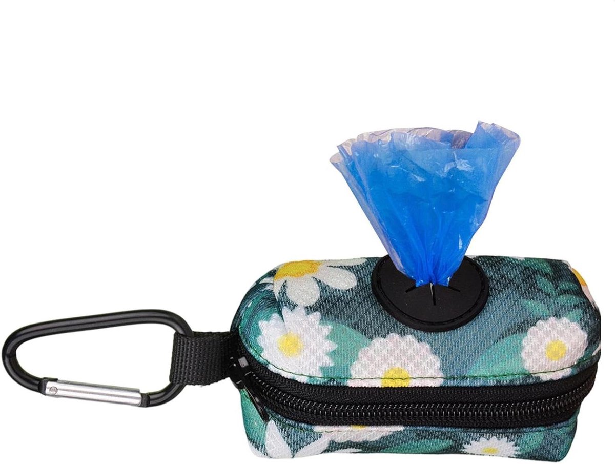 Poepzakjes Houder - Afvaldispenser Honden - Hondenwandelingen - Met Extra Vakken - 10x5x5 cm - Kleine Madeliefjes