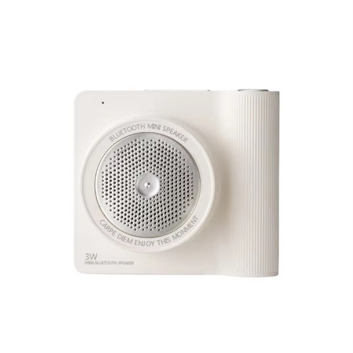 Stijlvolle witte multifunctionele draadloze Bluetooth-luidspreker, Geschikt voor gebruik bu buitenshuis.