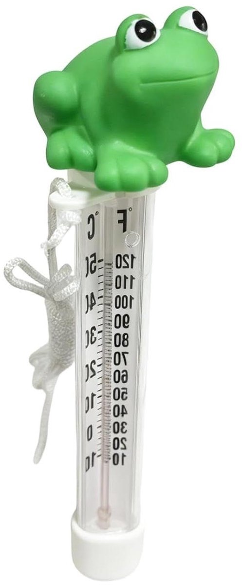 Drijvende Zwembadthermometer - Waterthermometer Badkuip - Water Temperatuur Meten - Schokbestendig Ontwerp - 14.4 Centimeter - Kikker