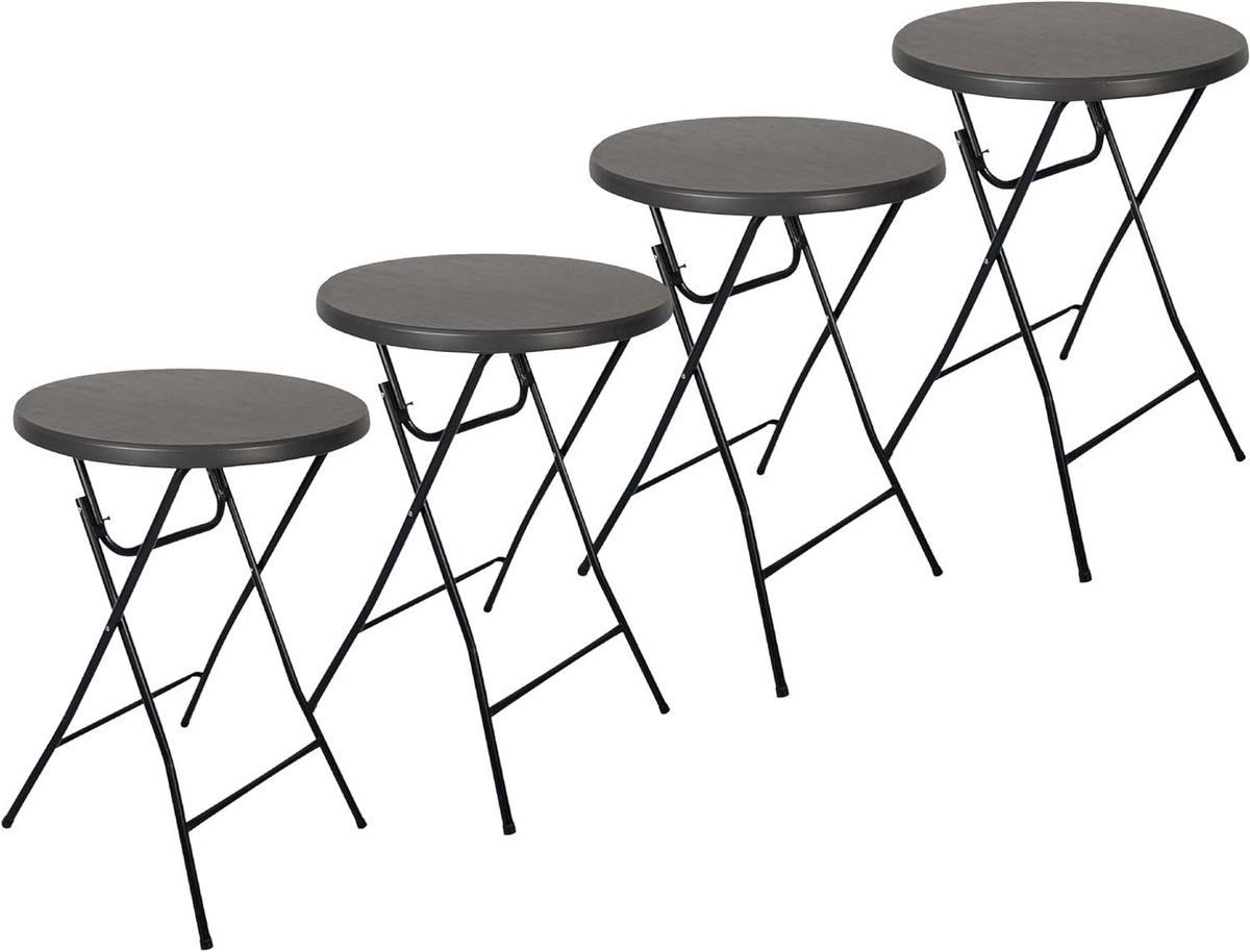 Statafel Set - Partytafel Bartafel - Feesten Organiseren - Inklapbaar Direct Gebruik - Ø80