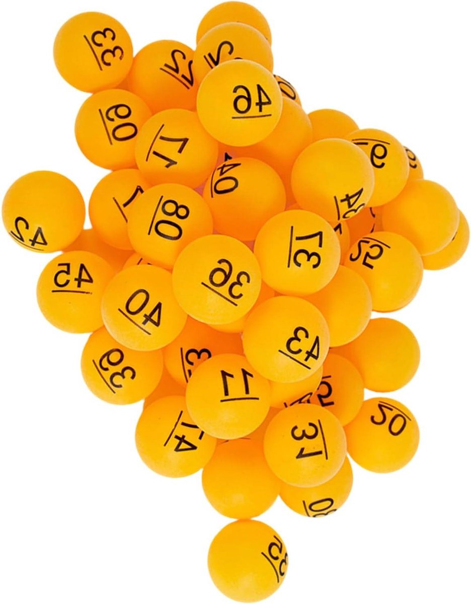 Pingpong Ballen - Educatieve Ballen - Loterij Activiteiten - Helder Zichtbaar Aantal - 4cm Diameter - Diverse Kleuren