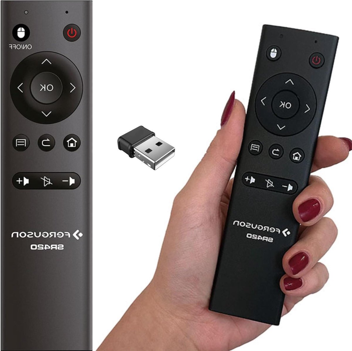 Universele Afstandsbediening - Gyroscoop Muis - Smart TV Bediening - Plug en Play - USB Dongle - Zwart