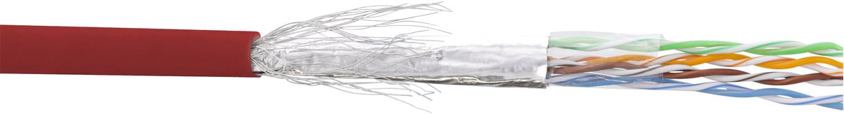 InLine® Patchkabel Cat.5e, S-FTP, AWG26, PVC, 100m, rood