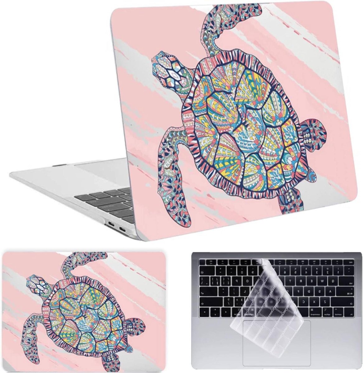 Laptophoes - Beschermhoes Shell - Laptop Beschermen - Model A3404 - 13 inch - Zeeschildpad