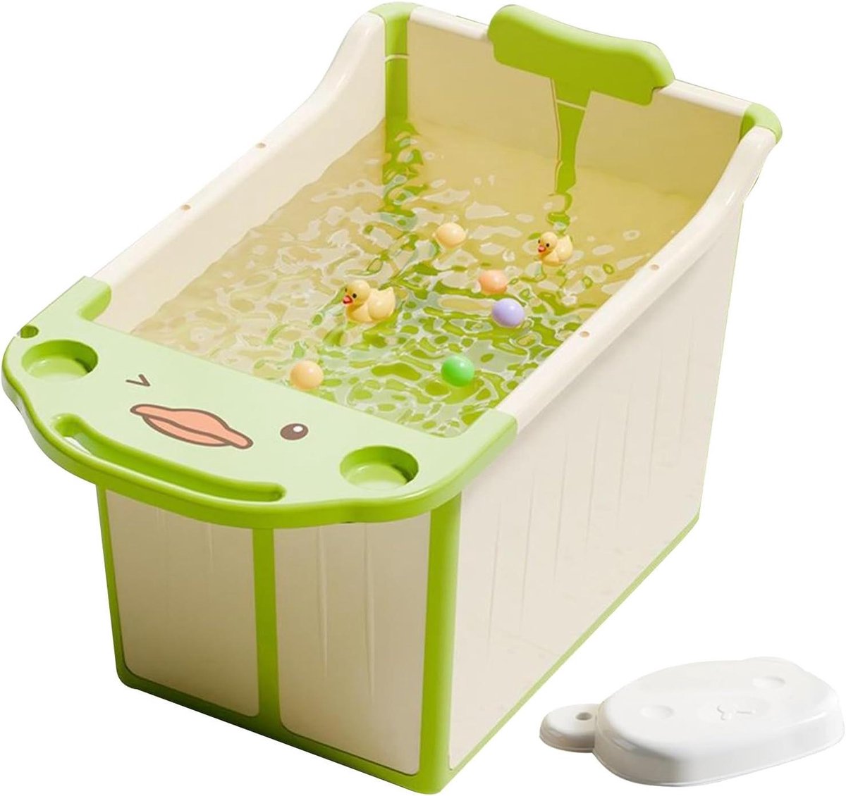 Opvouwbaar Babybadje - Draagbaar Zwembadje - Veilig Baden - Ruimtebesparend Ontwerp - ca. 38 x 49 x 57 cm - Groen